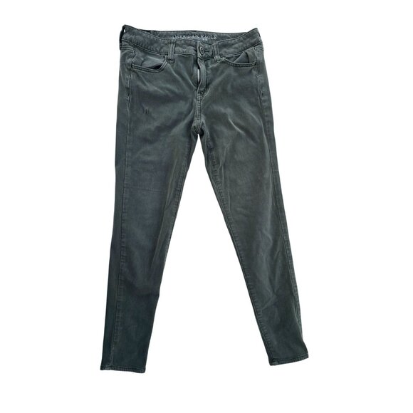American Eagle Outfitters Womens Green 360 Super Stretch Jeans Size 4 Regular Sl - Picture 1 of 6